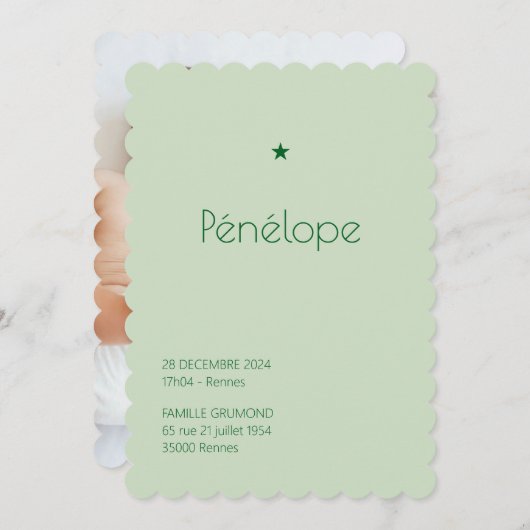 Reuzenmaker Pénelope Kaart (Voorkant / Achterkant)