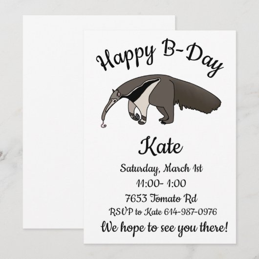 Reuzenmiereneter Gelukkige Verjaardag Kaart (Voorkant / Achterkant)