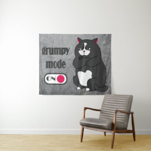 Reuzenmodus op vreemd vet tapijt van katten wandkleed