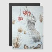 Reuzenmoer die rode bessen eet, sneeuwpoppen (Voorkant / Achterkant)