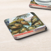 Reuzenmosselen Tsukiji vismarkt, Tokio, Japan Bier Onderzetter (Linkerzijde)