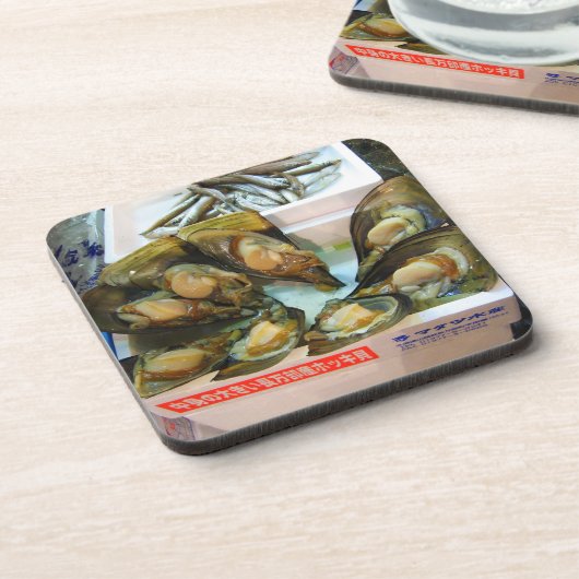 Reuzenmosselen Tsukiji vismarkt, Tokio, Japan Bier Onderzetter (Linkerzijde)