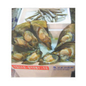 Reuzenmosselen Tsukiji vismarkt, Tokio, Japan Notitieblok (Voorkant)