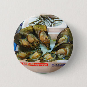 Reuzenmosselen Tsukiji vismarkt, Tokio, Japan Ronde Button 5,7 Cm