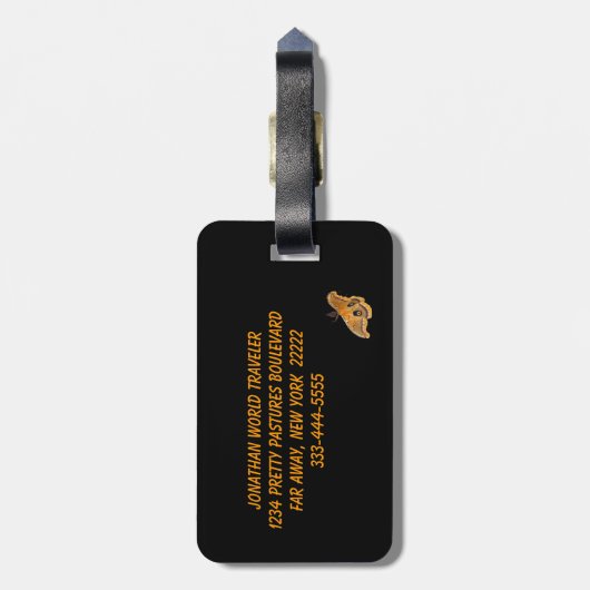 Reuzennachtpauwogen Bagagelabel (Achterkant verticaal)