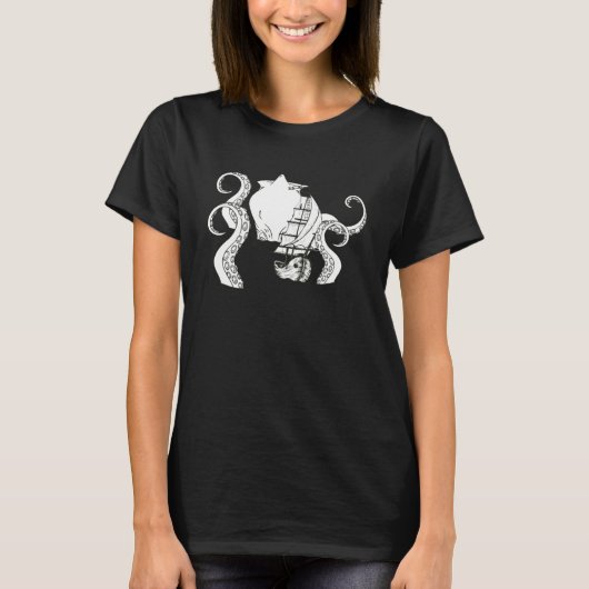 Reuzenoctopus  Kraken Zeilpijlinktvis Pullove T-shirt (Voorkant)