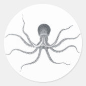 Reuzenoctopus nautisch ontwerp ronde sticker (Voorkant)