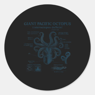 Reuzenpacifische octopus anatomie oceaan zee biolo ronde sticker