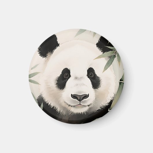 Reuzenpanda Bamboe Portret Magneet (Voorkant)