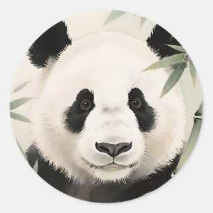 Reuzenpanda Bamboe Portret Ronde Sticker