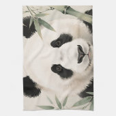 Reuzenpanda Bamboe Portret Theedoek (Verticaal)