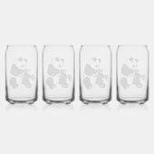 Reuzenpanda Eet Bamboe Blikvorm Glas (Achterkant)