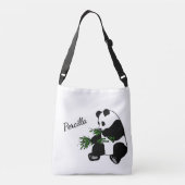 Reuzenpanda Eet Bamboe Naam Crossbody Tas (Achterkant)