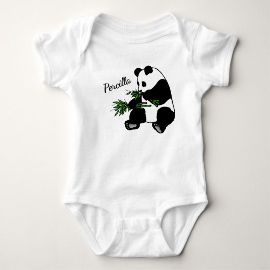 Reuzenpanda Eet Bamboe Naam Romper (Voorkant)