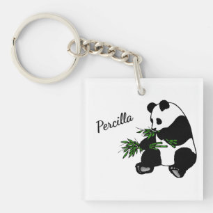 Reuzenpanda Eet Bamboe Naam   Sleutelhanger