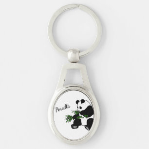 Reuzenpanda Eet Bamboe Naam Sleutelhanger