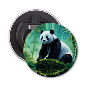 Reuzenpanda in Bamboebos Button Flesopener