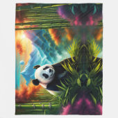 Reuzenpanda in Bamboebos Fleece Deken (Voorkant)