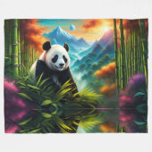 Reuzenpanda in Bamboebos Fleece Deken (Voorkant (Horizontaal))