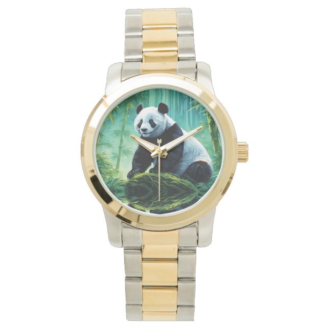 Reuzenpanda in Bamboebos Horloge (Voorkant)