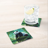 Reuzenpanda in Bamboebos Kartonnen Onderzetters (Insitu)