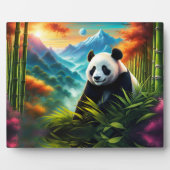 Reuzenpanda in Bamboebos op Berg Fotoplaat (Voorkant)