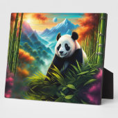 Reuzenpanda in Bamboebos op Berg Fotoplaat (Zijkant)