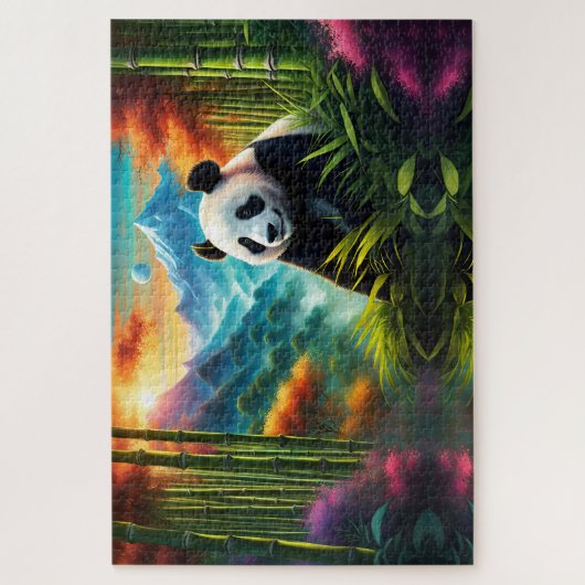 Reuzenpanda in Bamboebos op Berg Legpuzzel (Verticaal)