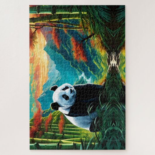 Reuzenpanda in Bamboebos op Berg Legpuzzel (Verticaal)