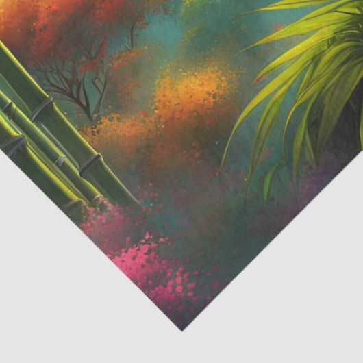 Reuzenpanda in Bamboebos op Berg Tissuepapier (Detail)