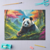 Reuzenpanda in Bamboebos op Berg Tissuepapier (Craft)