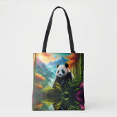 Reuzenpanda in Bamboebos op Berg Tote Bag (Voorkant)