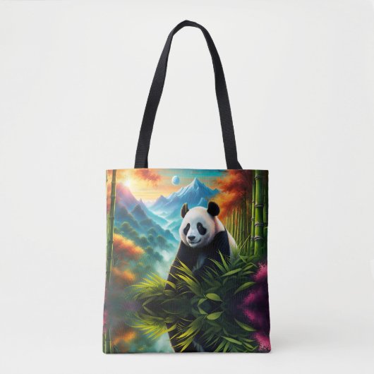 Reuzenpanda in Bamboebos op Berg Tote Bag (Voorkant)