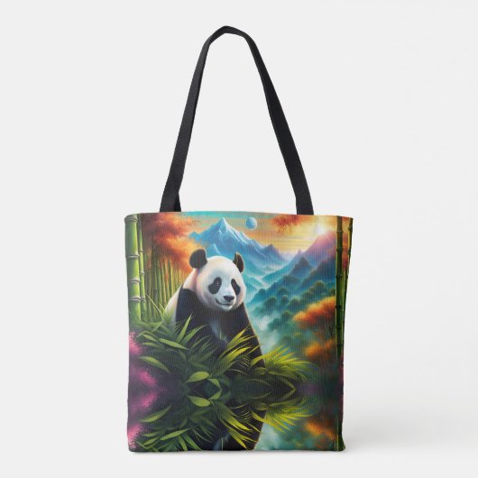Reuzenpanda in Bamboebos op Berg Tote Bag (Achterkant)