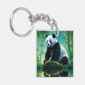 Reuzenpanda in Bamboebos Sleutelhanger (Voorkant Links)