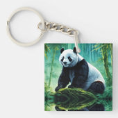 Reuzenpanda in Bamboebos Sleutelhanger (Voorkant)