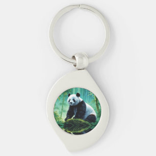 Reuzenpanda in Bamboebos Sleutelhanger
