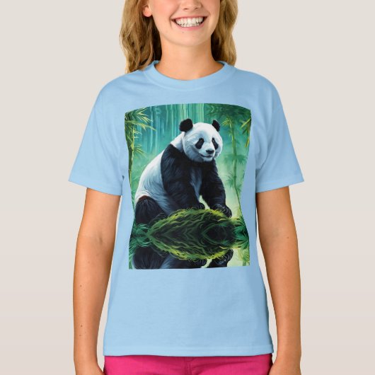 Reuzenpanda in Bamboebos T-shirt (Voorkant)
