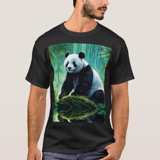 Reuzenpanda in Bamboebos T-shirt (Voorkant)