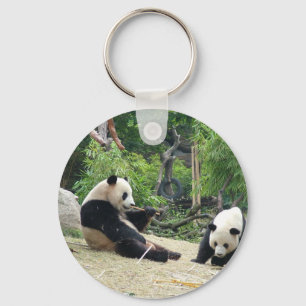 Reuzenpanda in een wild dierentuin fotografie. sleutelhanger