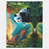 Reuzenpanda in kleurrijk berg bamboe bos fleece deken (Voorkant)