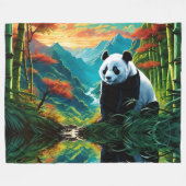 Reuzenpanda in kleurrijk berg bamboe bos fleece deken (Voorkant (Horizontaal))