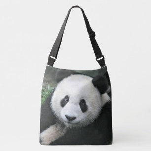 Reuzenpanda in rustige groene weide crossbody tas