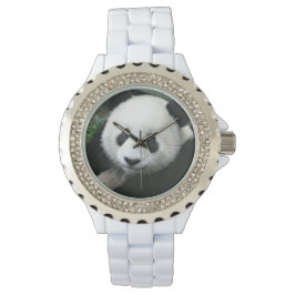 Reuzenpanda in Stille Groene Weide Horloge