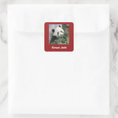 Reuzenpanda, leraar, geweldig werk! vierkante sticker (Tas)