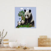 Reuzenpanda met welpen poster (Keuken)