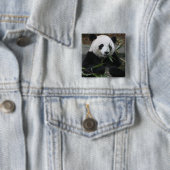 Reuzenpanda Vierkante Button 5,1 Cm (In situ)