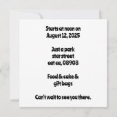 Reuzenpanda zittend in het pet van zijn verjaardag kaart (Achterkant)