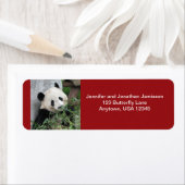 Reuzenpanda's Donkerrode retouradresetiketten Etiket (Insitu)