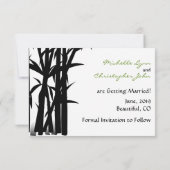 Reuzenpanda's en Bamboe Bruiloft Save the Date (Achterkant)